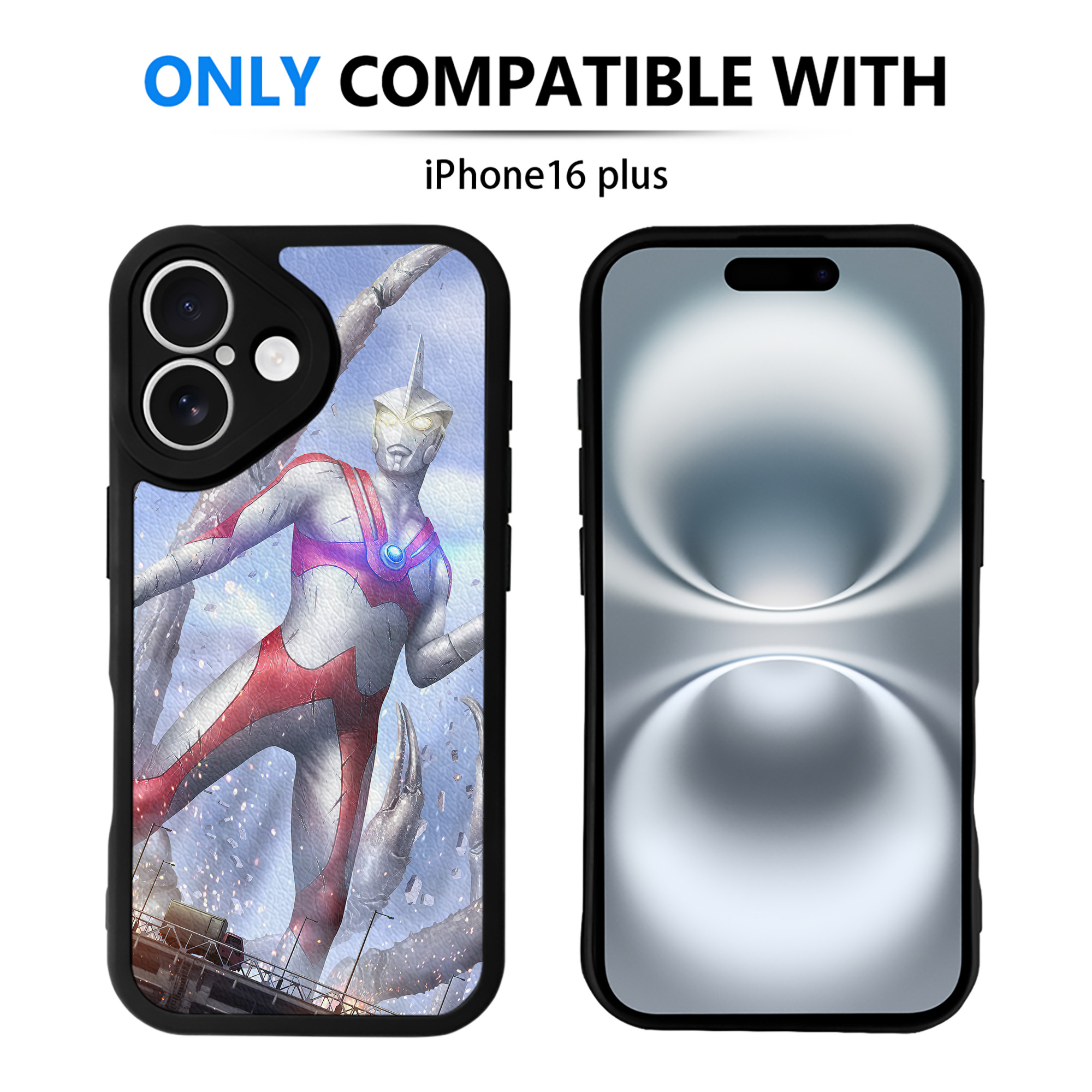 （画像用） ウルトラマン Ultraman 【iPhone 16シリーズ対応】シリコンスマホケース（レザー調） 材質：シリコン